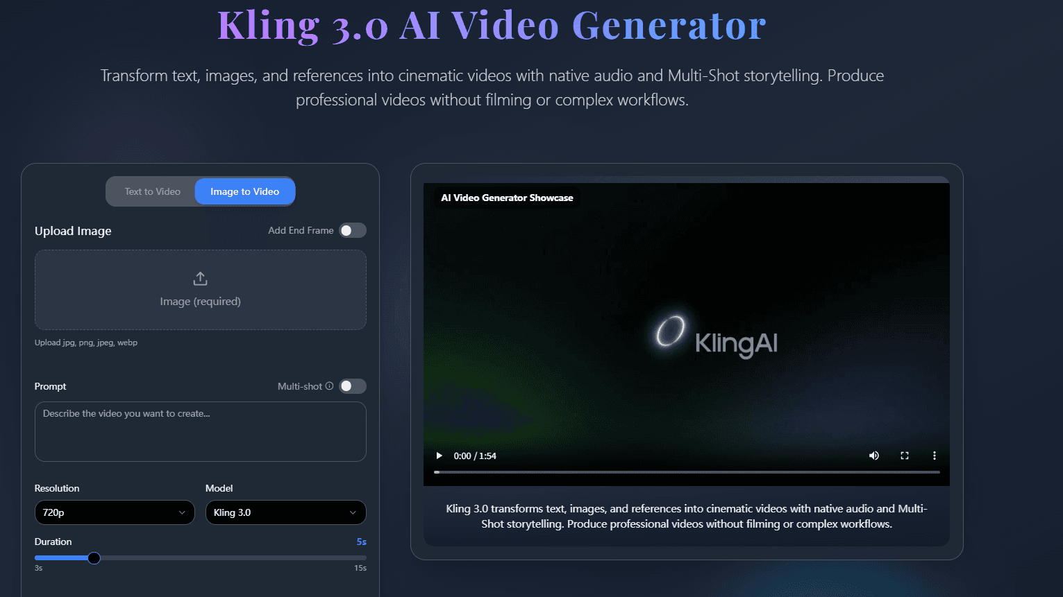 Kling 3.0 AI Video Generator